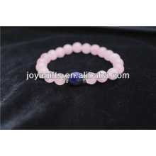 Natural 8MM Rose pulsera de estiramiento de cuarzo con 8MM Sodalita / pulsera de piedra semi preciosa